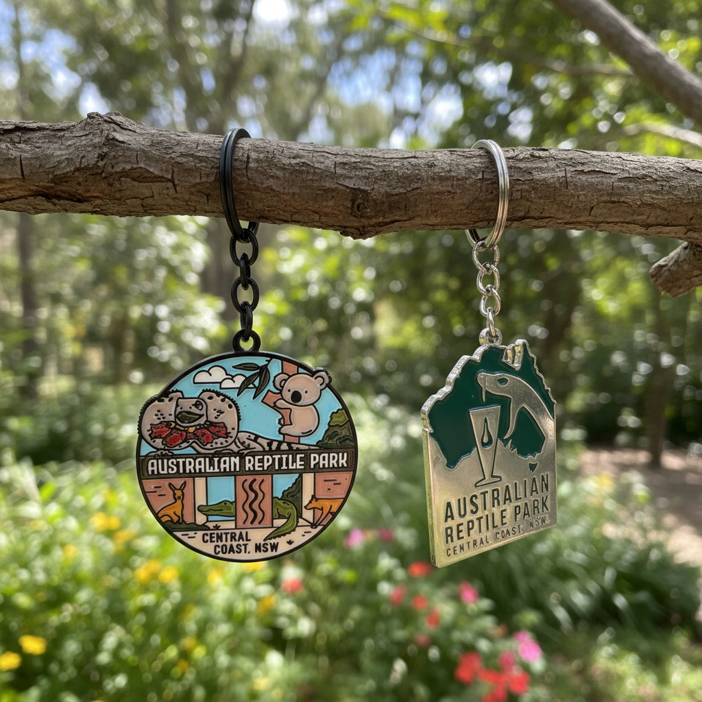 ARP Keyrings on tree branch outdoors