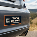 Sticker on car bumper